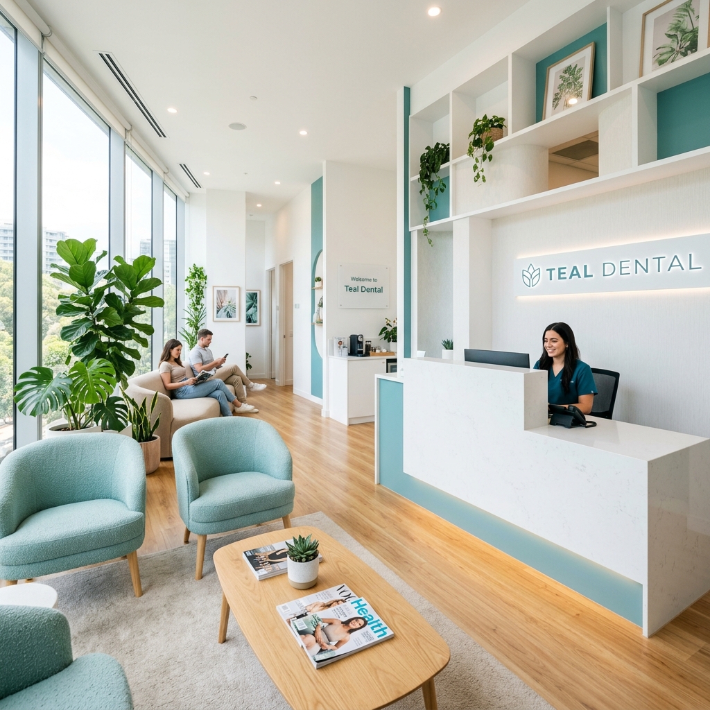 Modern Smile Dental Clinic reception area in Indore